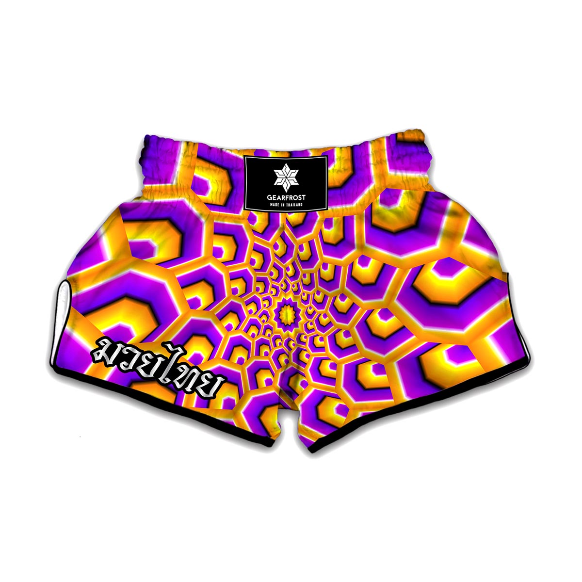 Yellow Hive Moving Optical Illusion Muay Thai Boxing Shorts