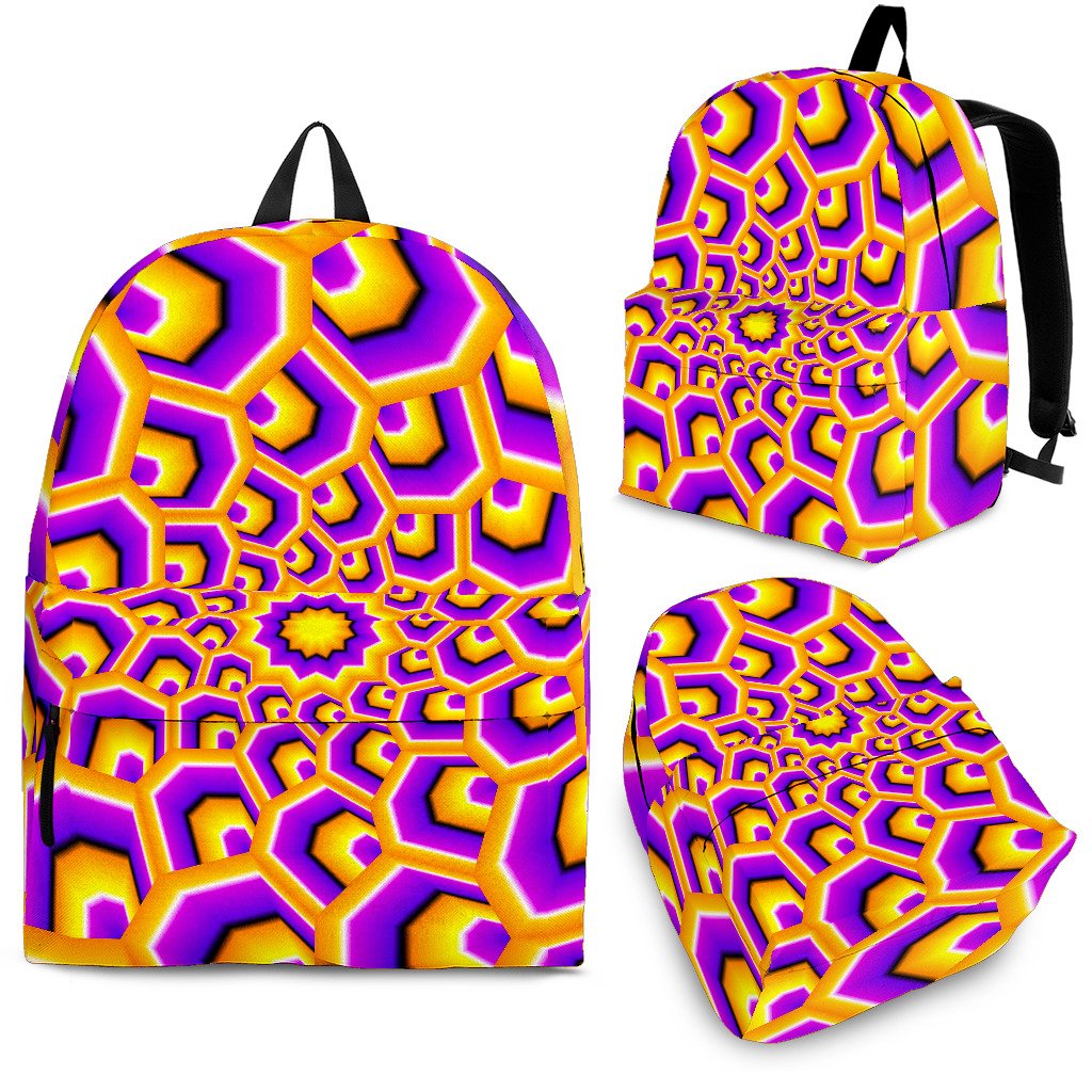 Yellow Hive Moving Optical Illusion School Backpack