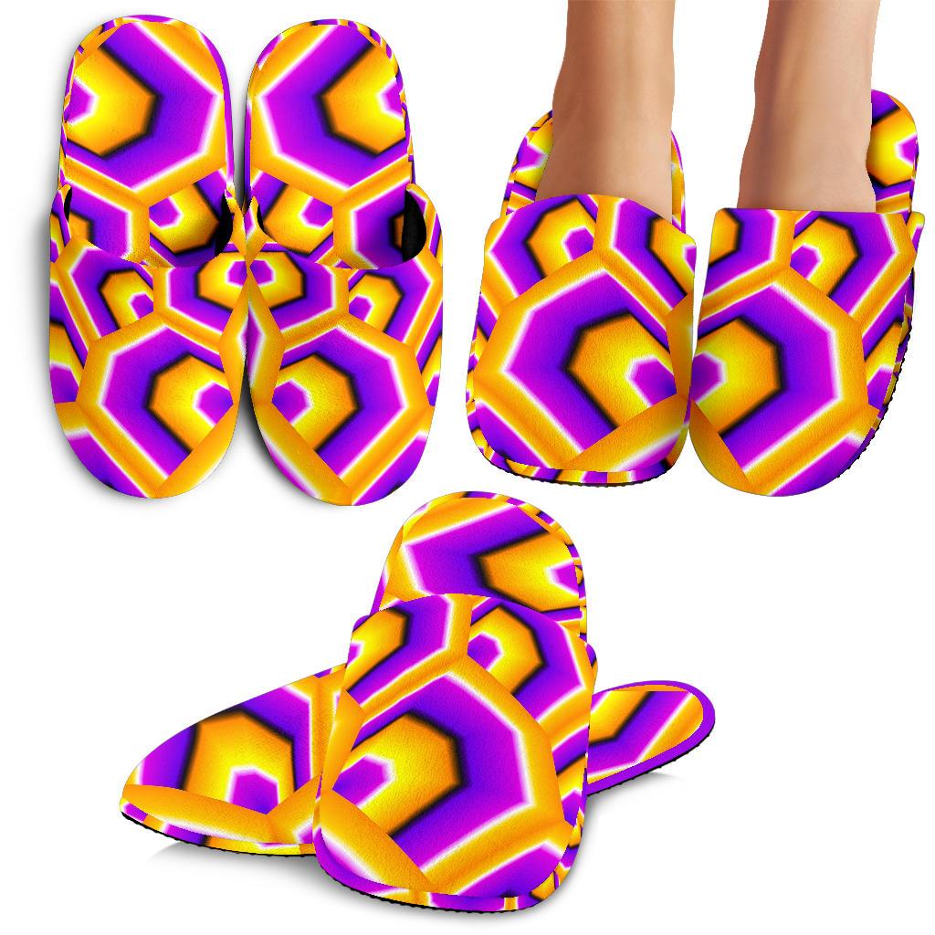 Yellow Hive Moving Optical Illusion Slippers