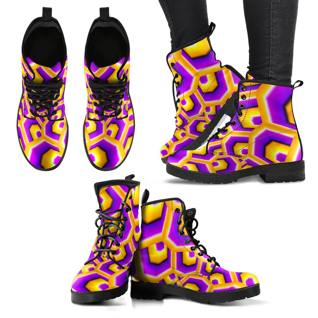 Yellow Hive Moving Optical Illusion Women's Boots