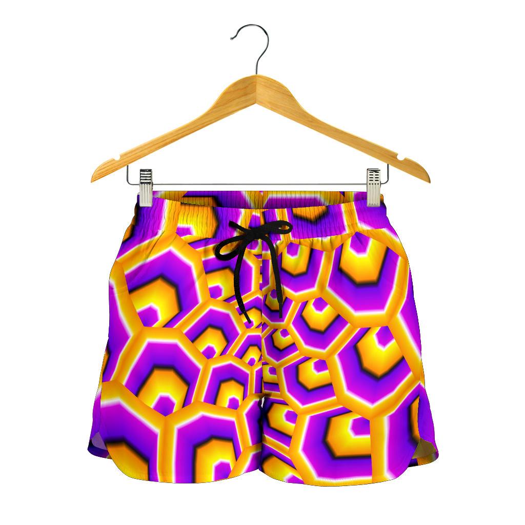 Yellow Hive Moving Optical Illusion Women's Shorts