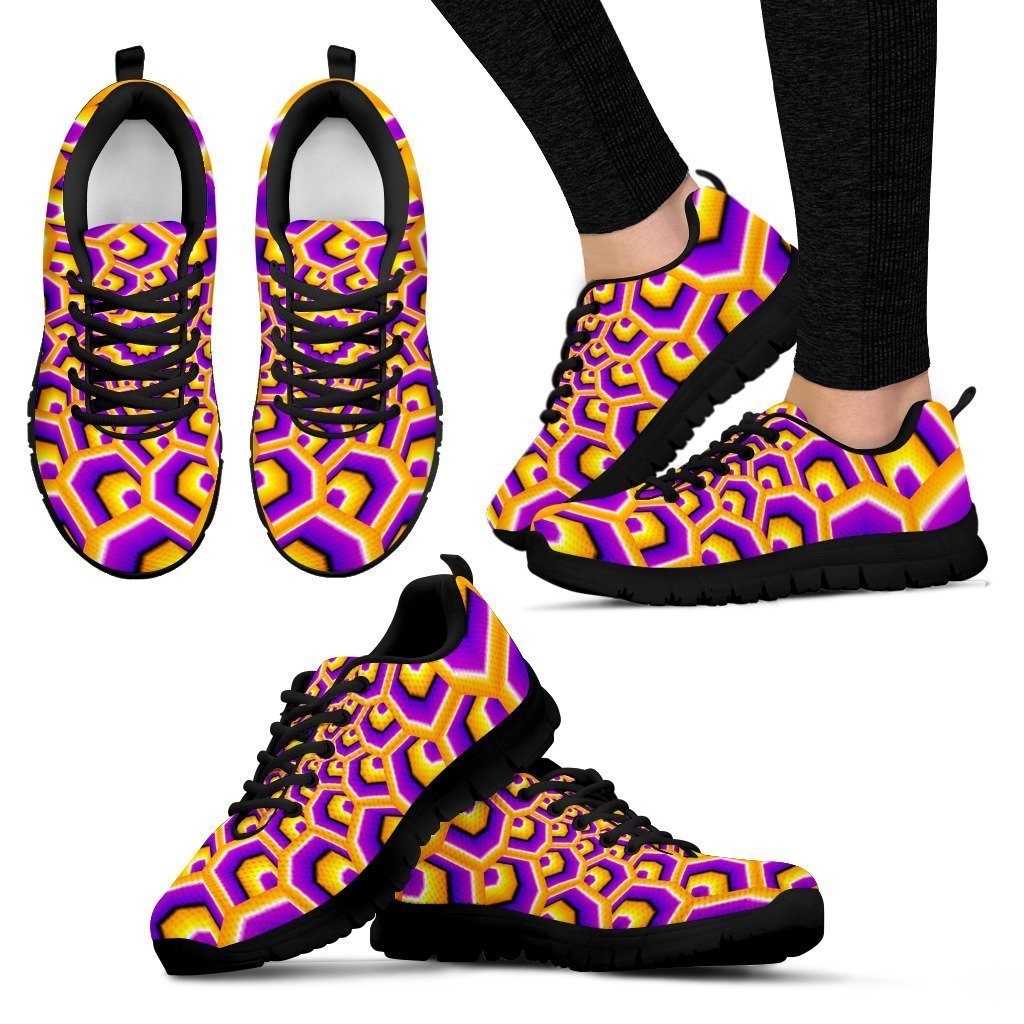 Yellow Hive Moving Optical Illusion Women's Sneakers