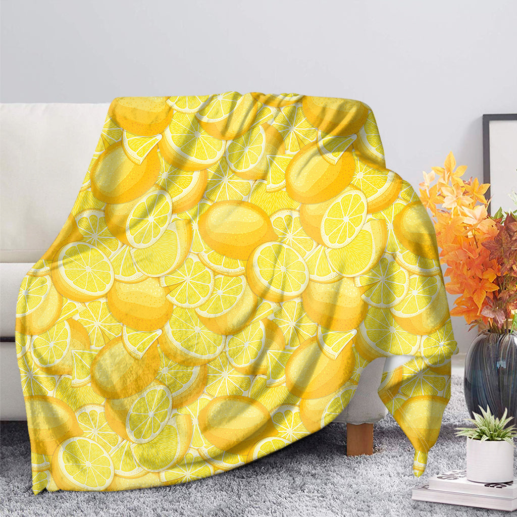 Yellow Lemon Pattern Print Blanket