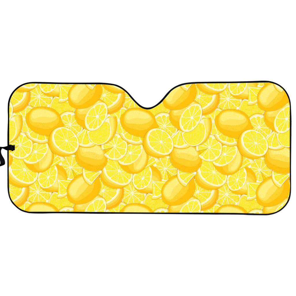 Yellow Lemon Pattern Print Car Sun Shade