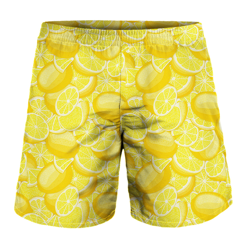 Yellow Lemon Pattern Print Men's Shorts