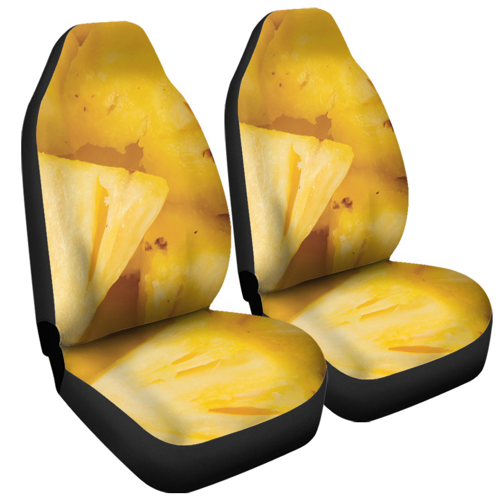 Yellow Pineapple Pieces Print Universal Fit Car Seat Covers