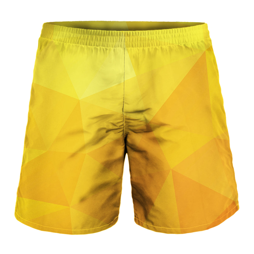 Yellow Polygonal Geometric Print Men's Shorts