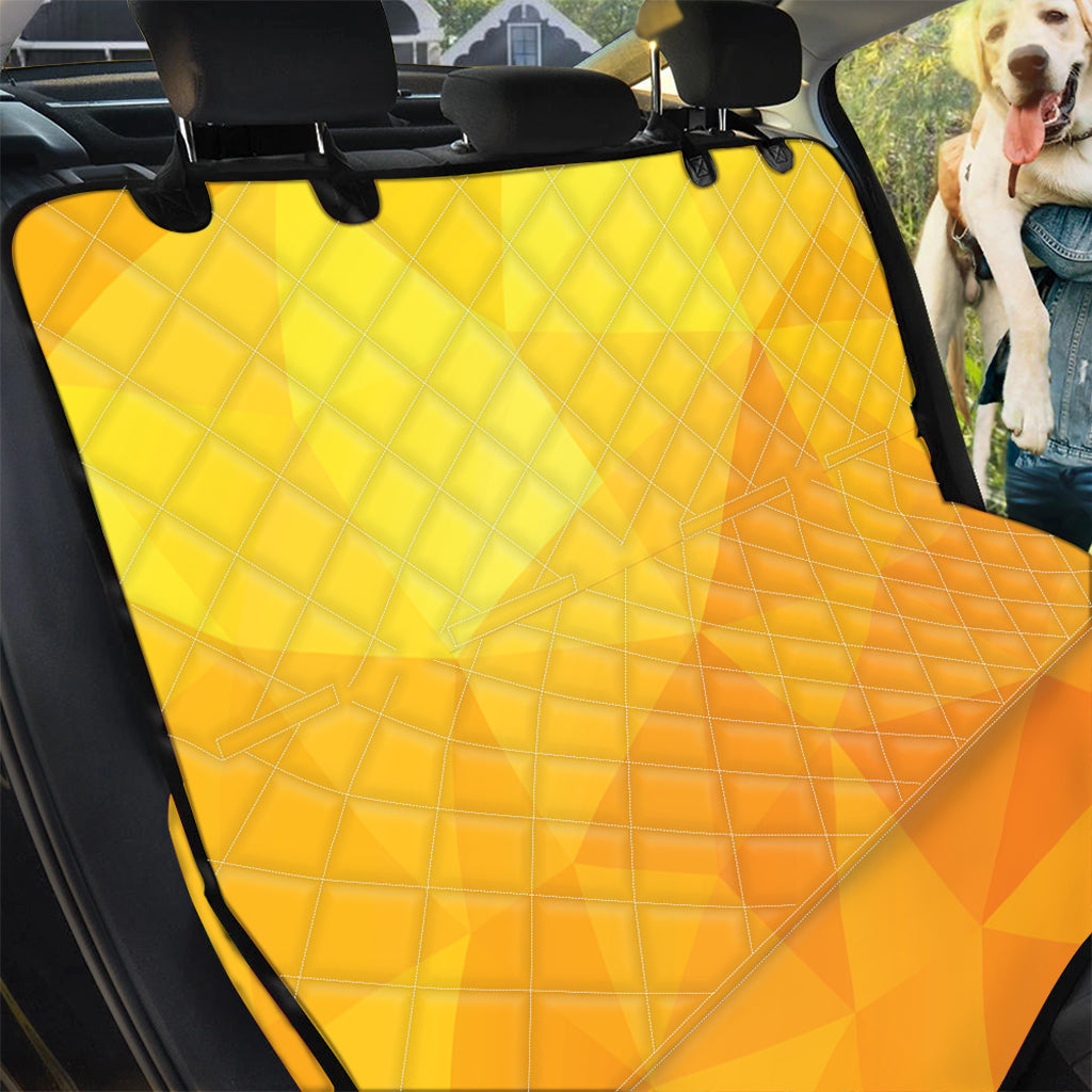 Yellow Polygonal Geometric Print Pet Car Back Seat Cover