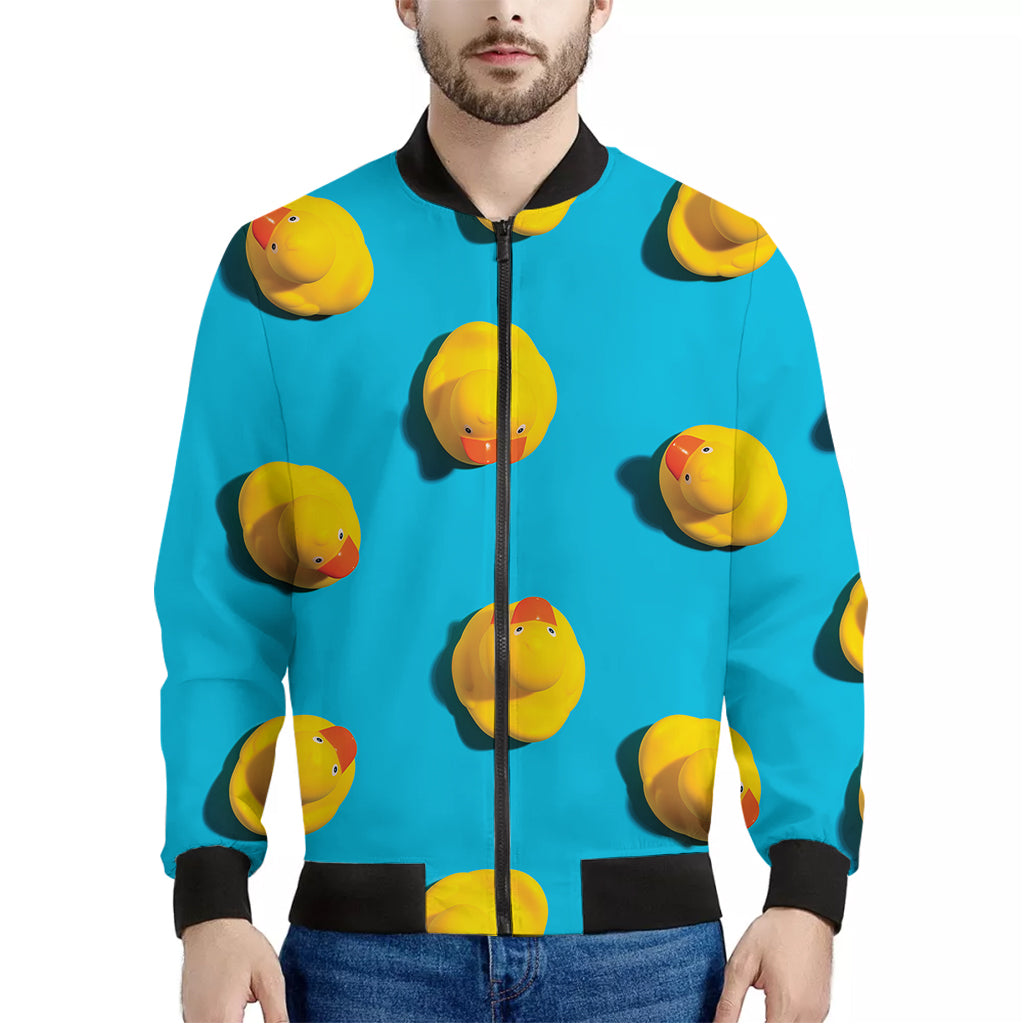 Yellow Rubber Ducks Print Men's Bomber Jacket