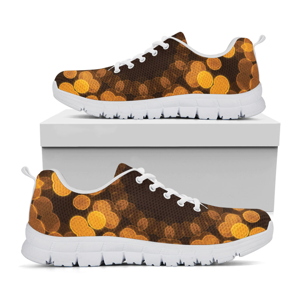 Yellow Spot Kaleidoscope Print White Sneakers