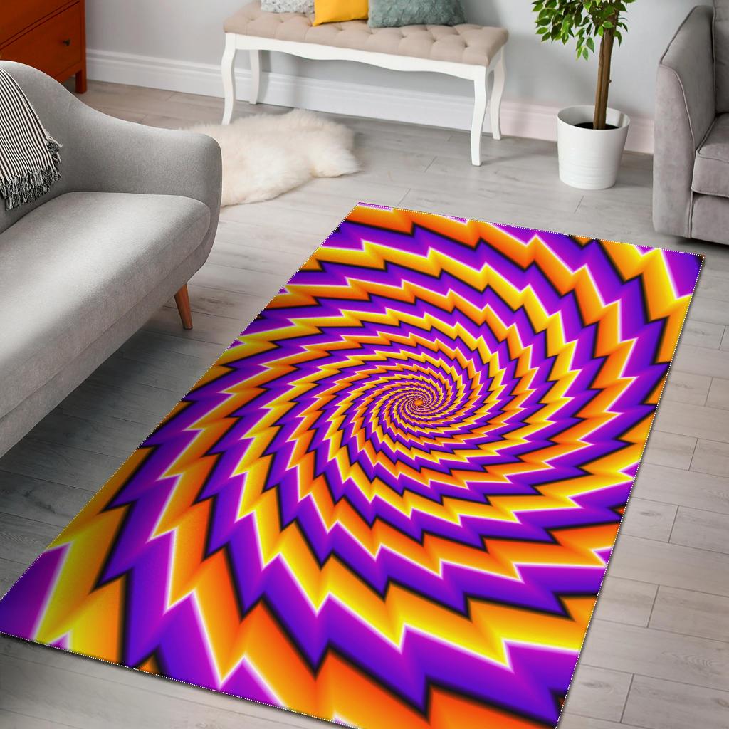 Yellow Twisted Moving Optical Illusion Area Rug