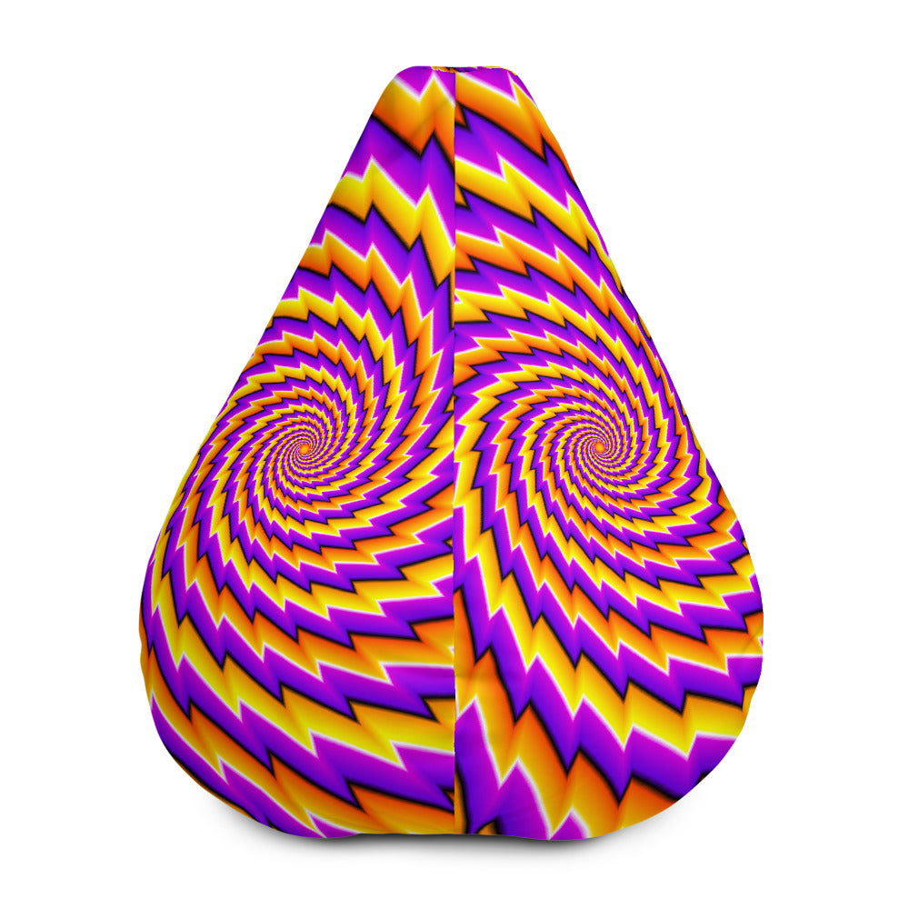 Yellow Twisted Moving Optical Illusion Bean Bag Cover