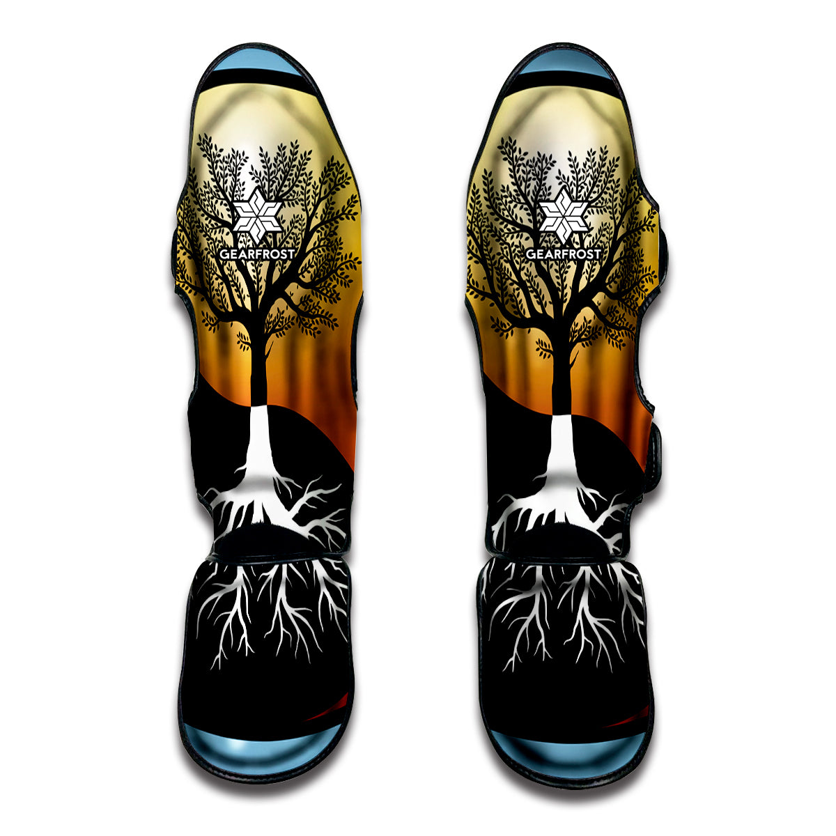 Yin Yang Tree Of Life Print Muay Thai Shin Guards