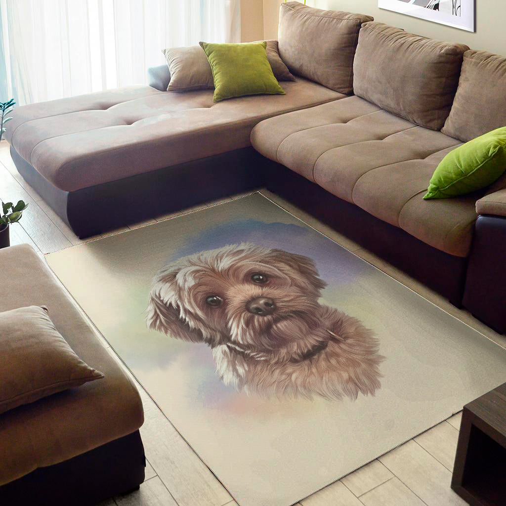 Yorkshire Terrier Portrait Print Area Rug