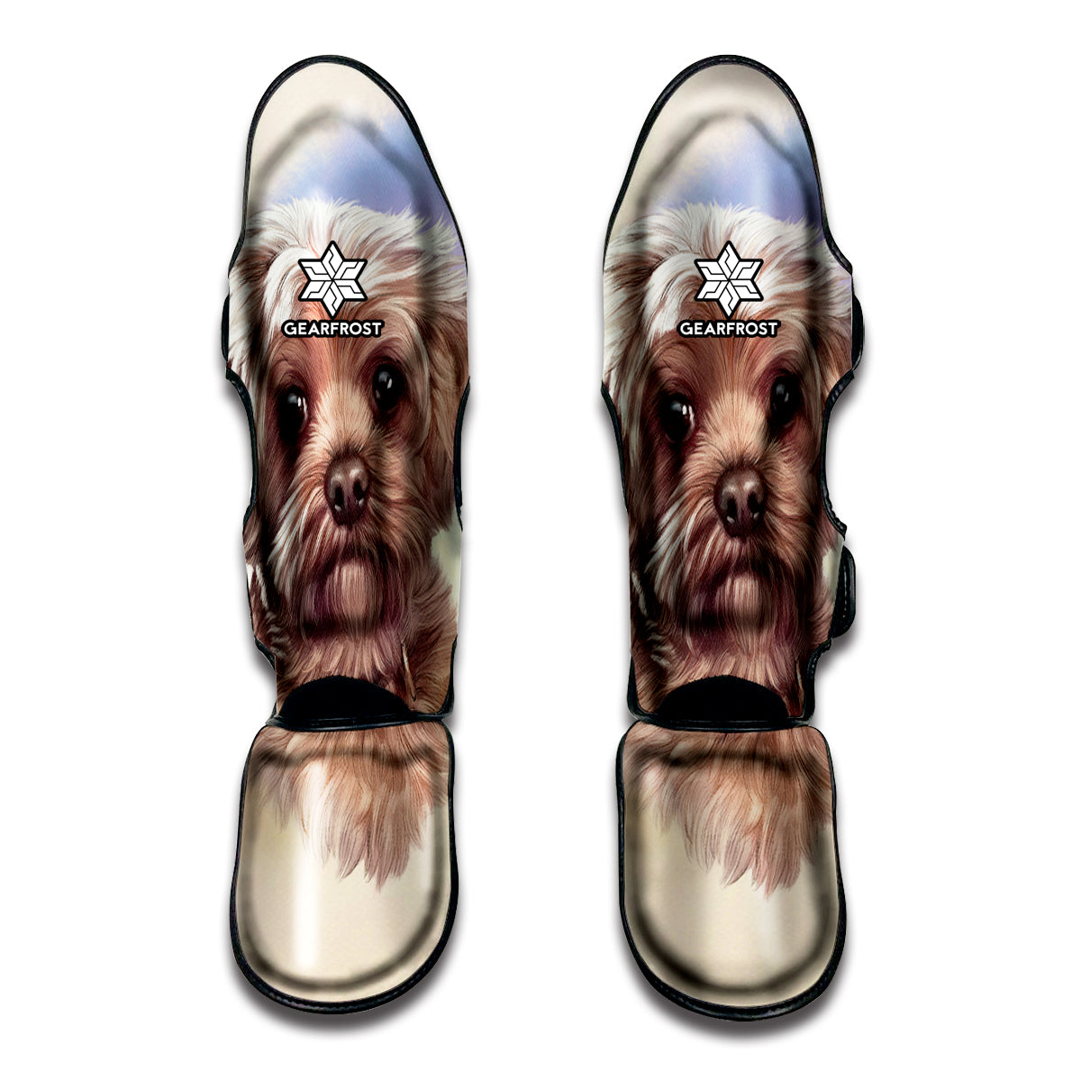 Yorkshire Terrier Portrait Print Muay Thai Shin Guards