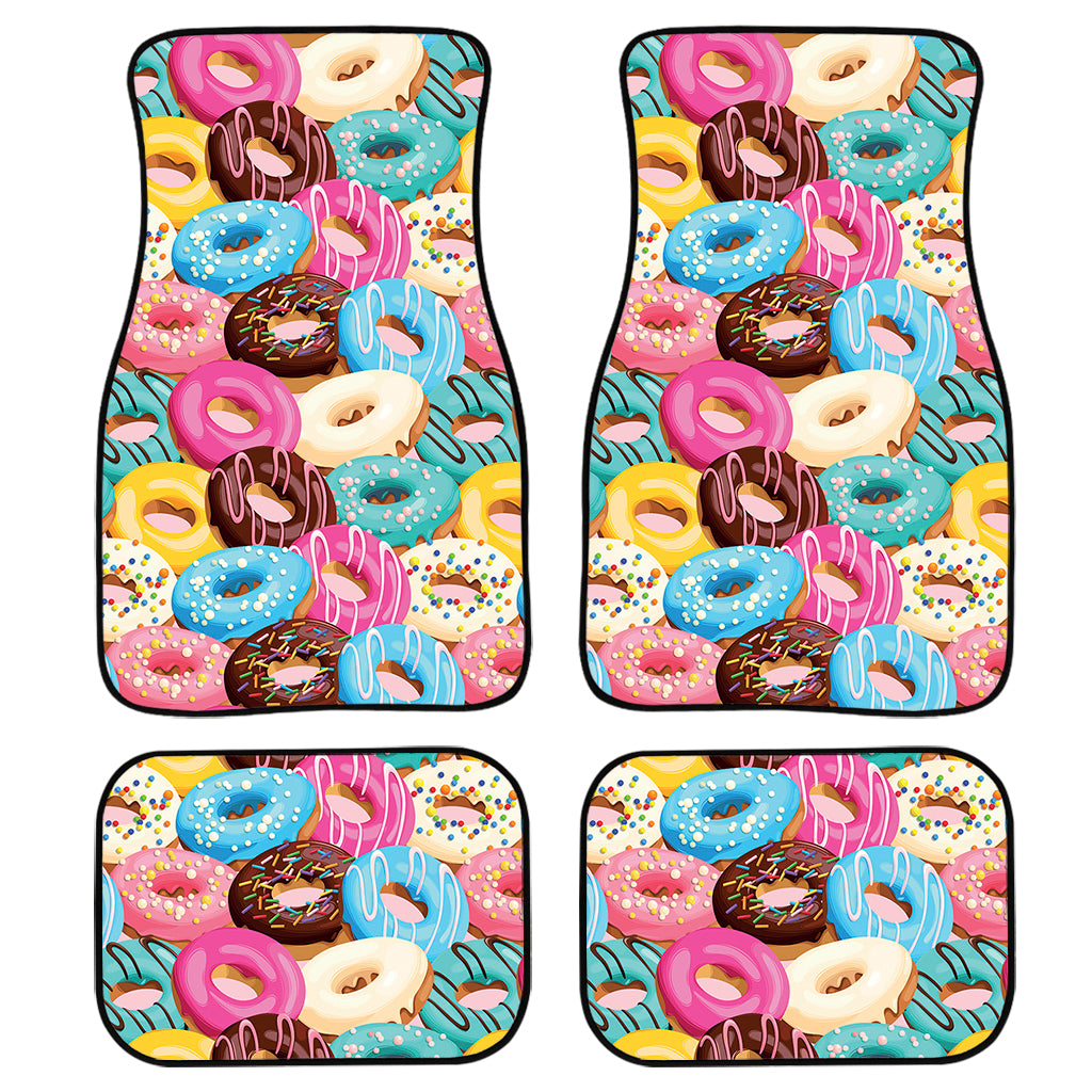 Yummy Donut Pattern Print Front and Back Car Floor Mats