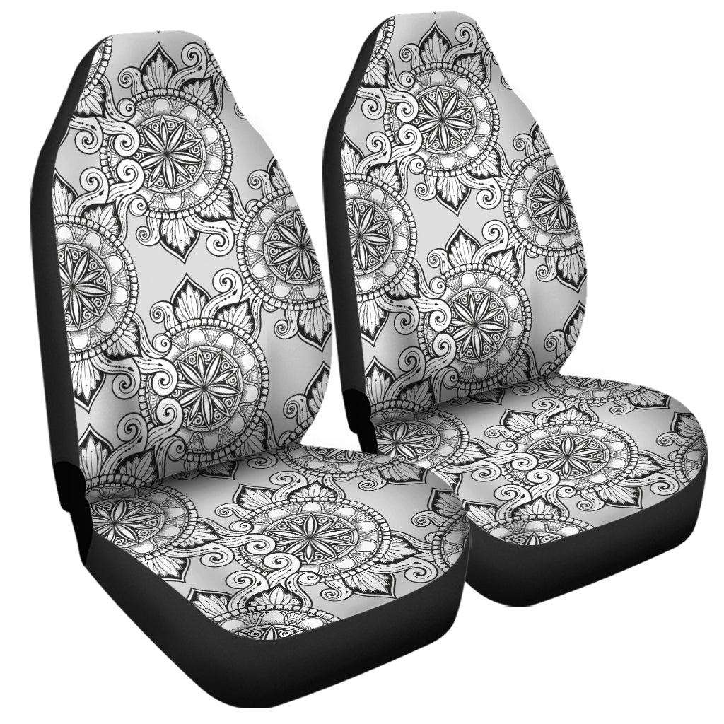 Zentangle Floral Pattern Print Universal Fit Car Seat Covers