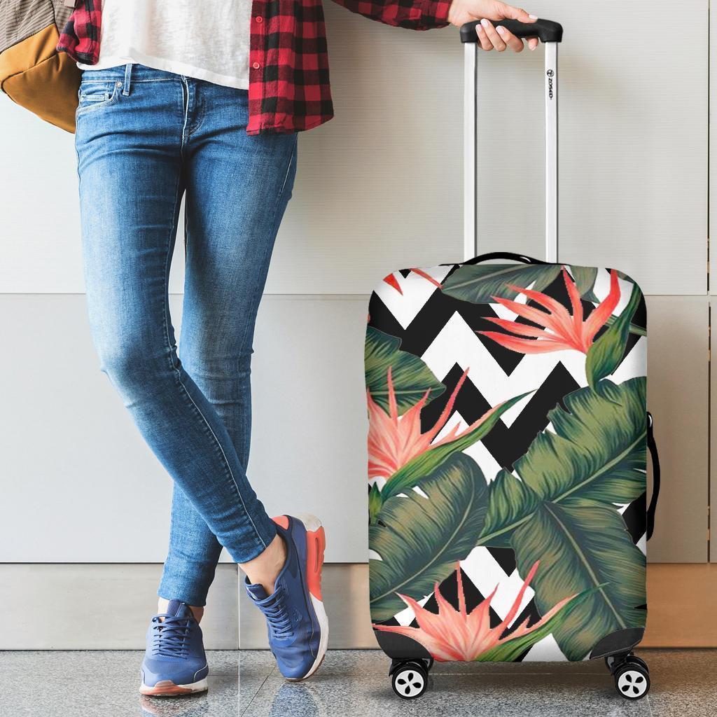 Zig Zag Tropical Pattern Print Luggage Cover