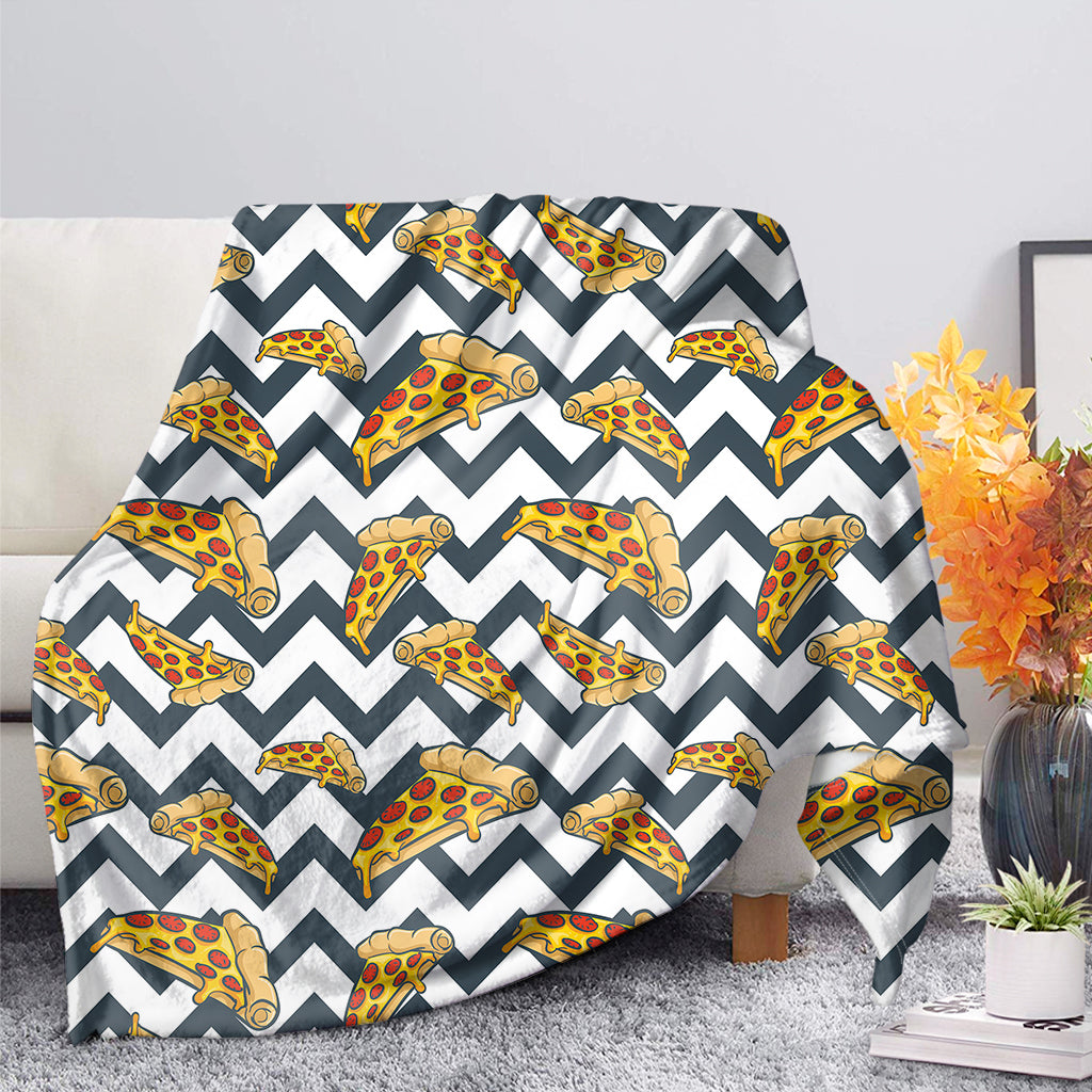 Zigzag Pizza Pattern Print Blanket