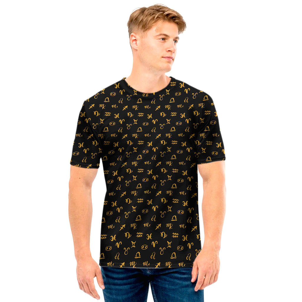 Zodiac Astrological Signs Pattern Print Men's T-Shirt