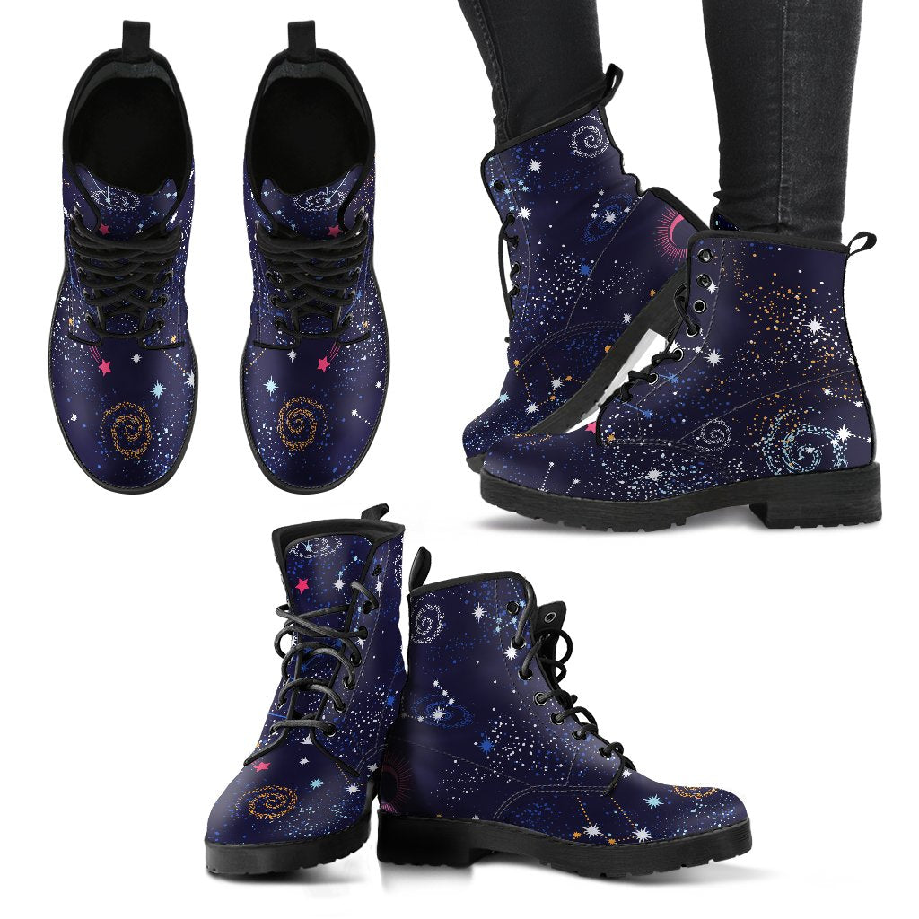 Zodiac Star Signs Galaxy Space Print Women's Boots