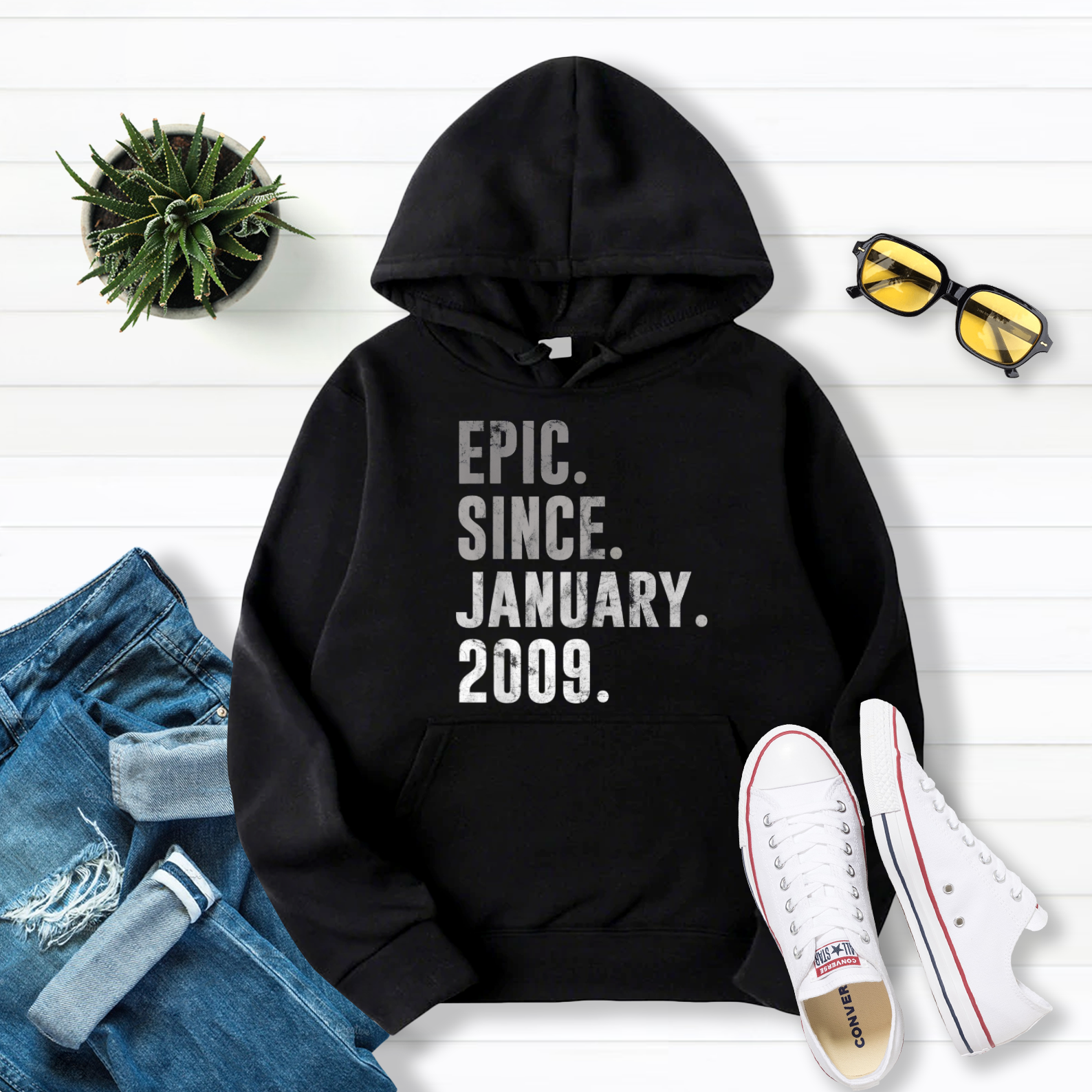 12 Year Old Birthday Gifts Epic Since January 2009 Pullover Hoodie Black S-5XL