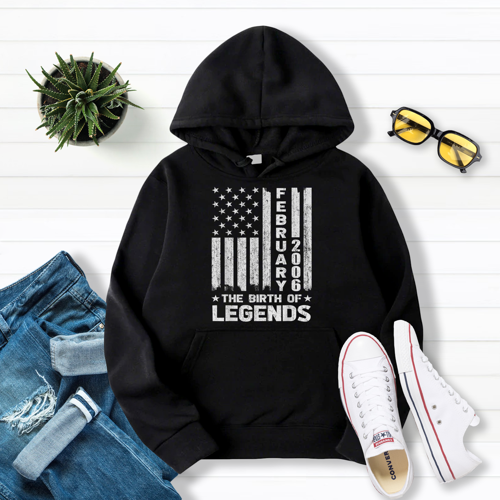 15Th Birthday Gift February 2006 The Birth Of Legends Pullover Hoodie Black S-5Xl