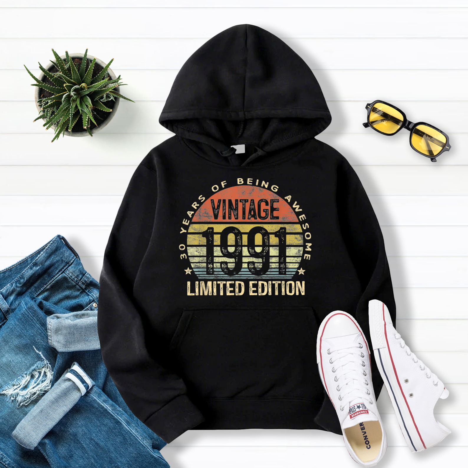30 Year Old Gifts Vintage 1991 Limited Edition 30Th Birthday Pullover Hoodie Black S-5Xl