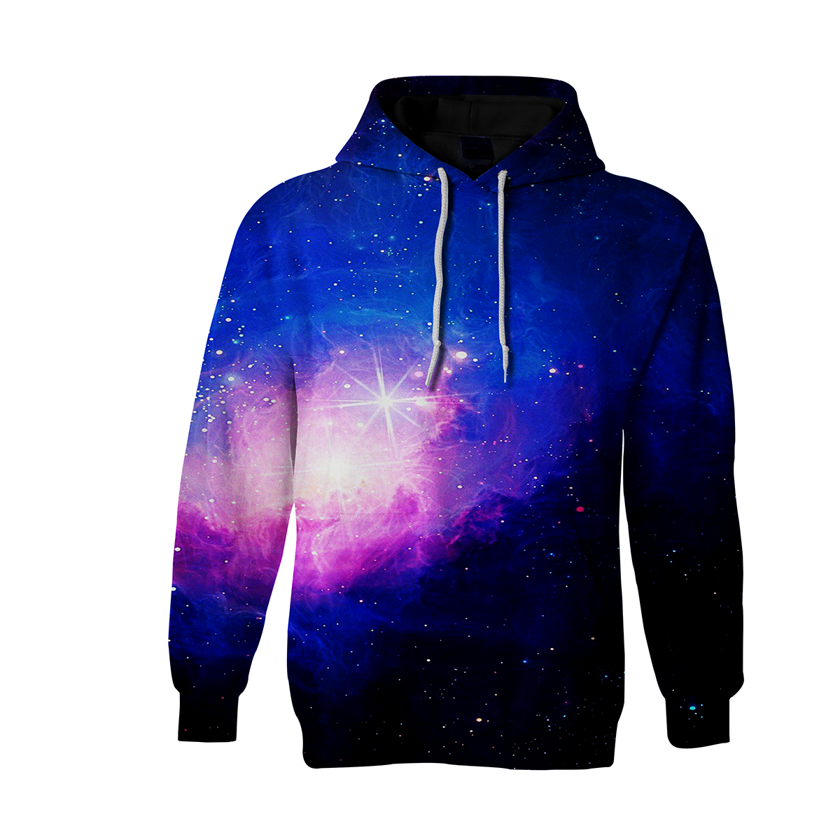 3D Colorblock Long Sleeve Galaxy Printed Loose For Men Pullover Hoodie 3D Print Full S-5XL