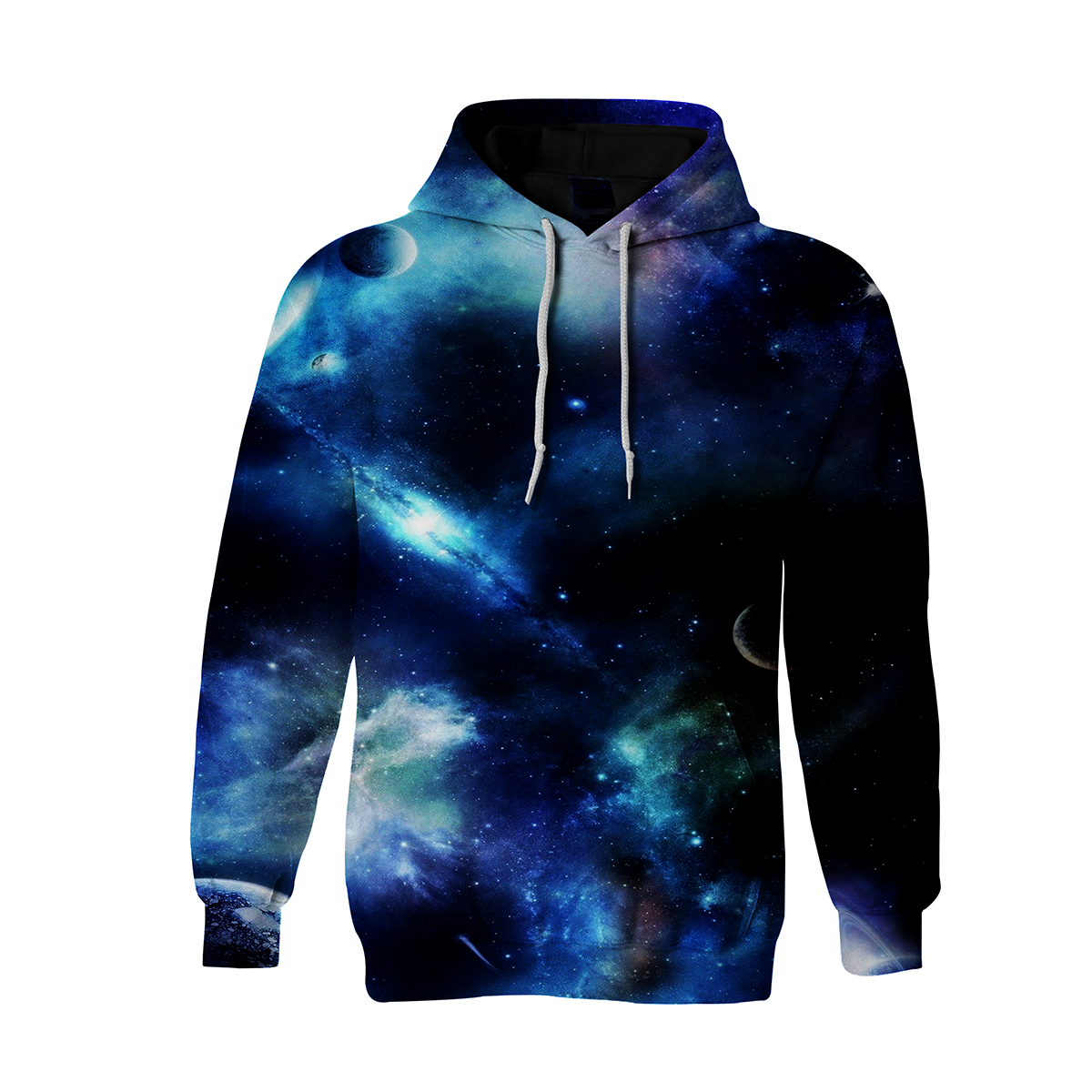 3D Cool Galaxy Pattern Long Sleeve Loose Leisure With Pockets Pullover Hoodie 3D Print Full S-5XL