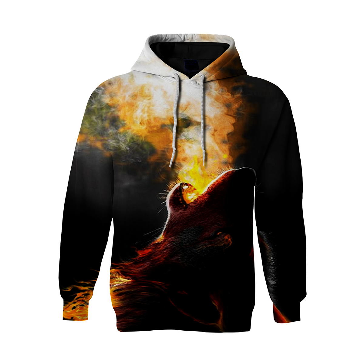 3D Fashion Wolf Pattern Long Sleeve Casual Oversize Pullover Hoodie 3D Print Full S-5XL