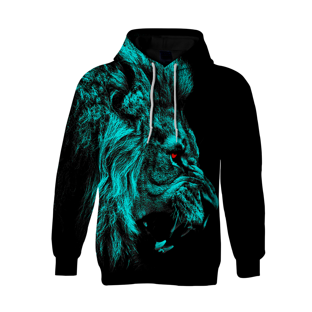 3D Fire Lion Pattern Long Sleeve Casual Pullover Hoodie 3D Print Full S-5XL