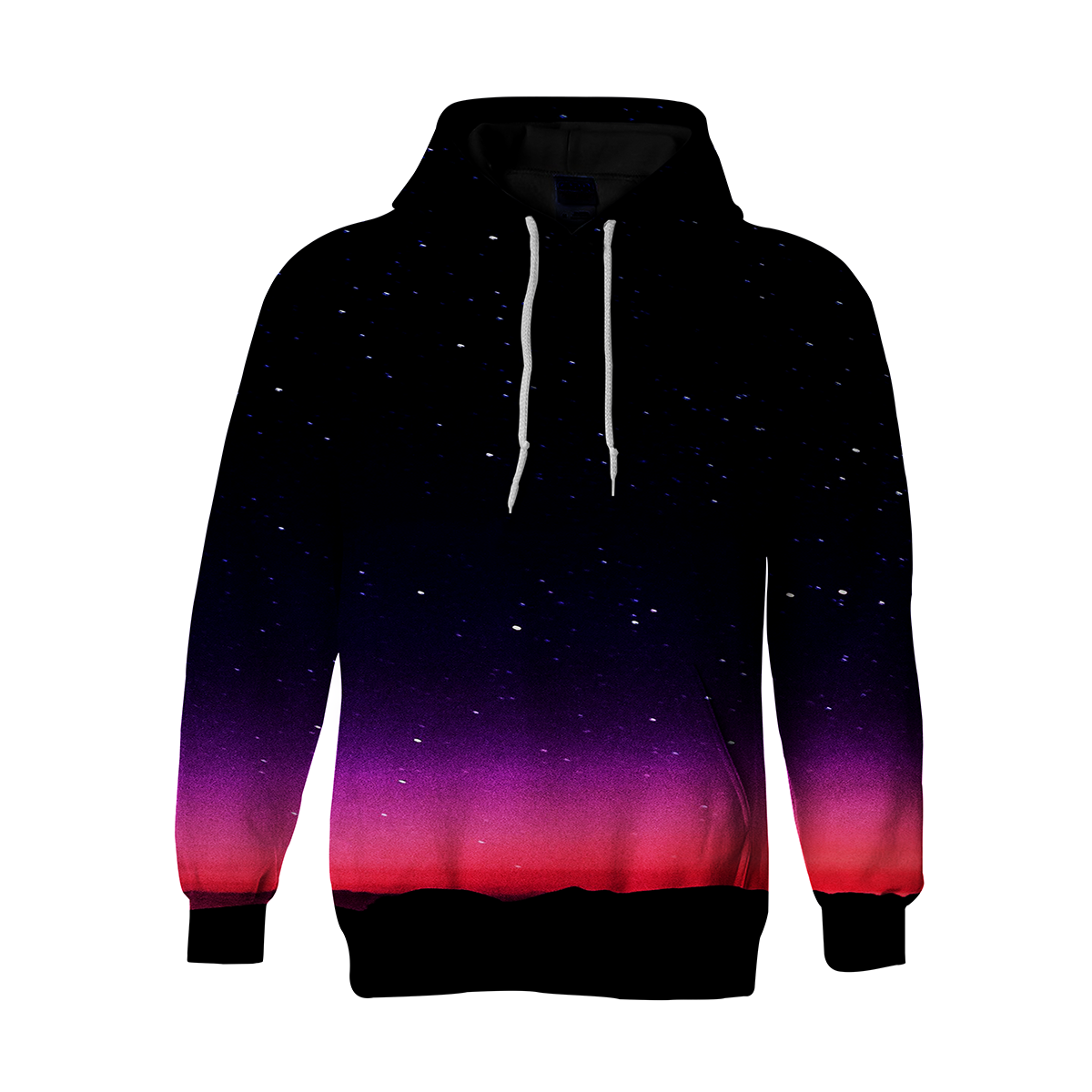 3D Galaxy Printed Long Sleeve Purple Unisex Leisure Drawstring Pullover Hoodie 3D Print Full S-5XL