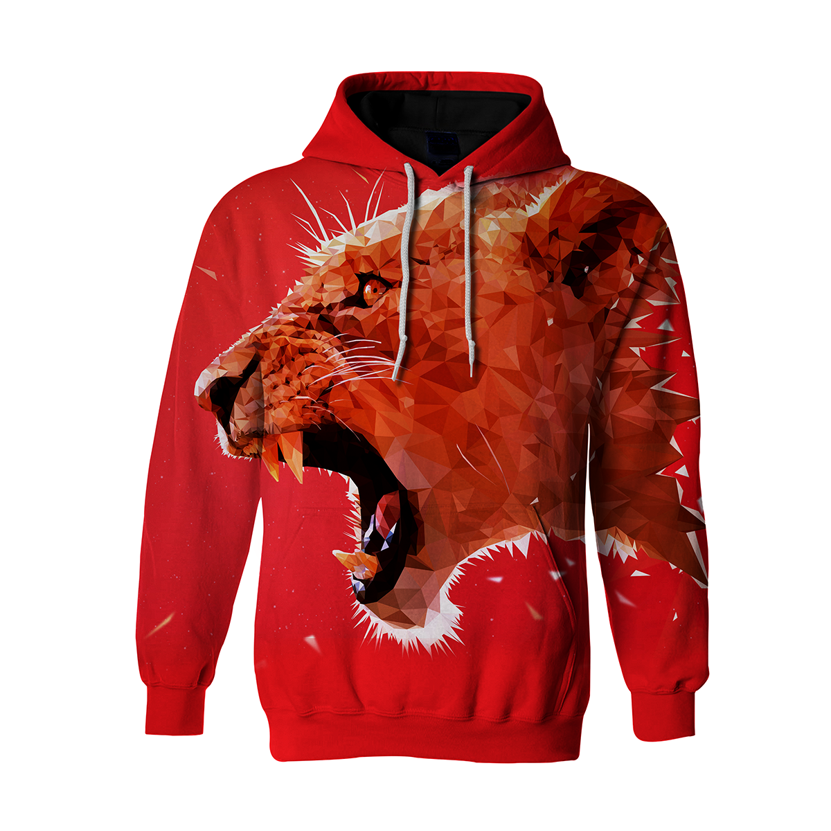 3D Lion Printed Long Sleeve Loose Pullover Hoodie 3D Print Full S-5XL