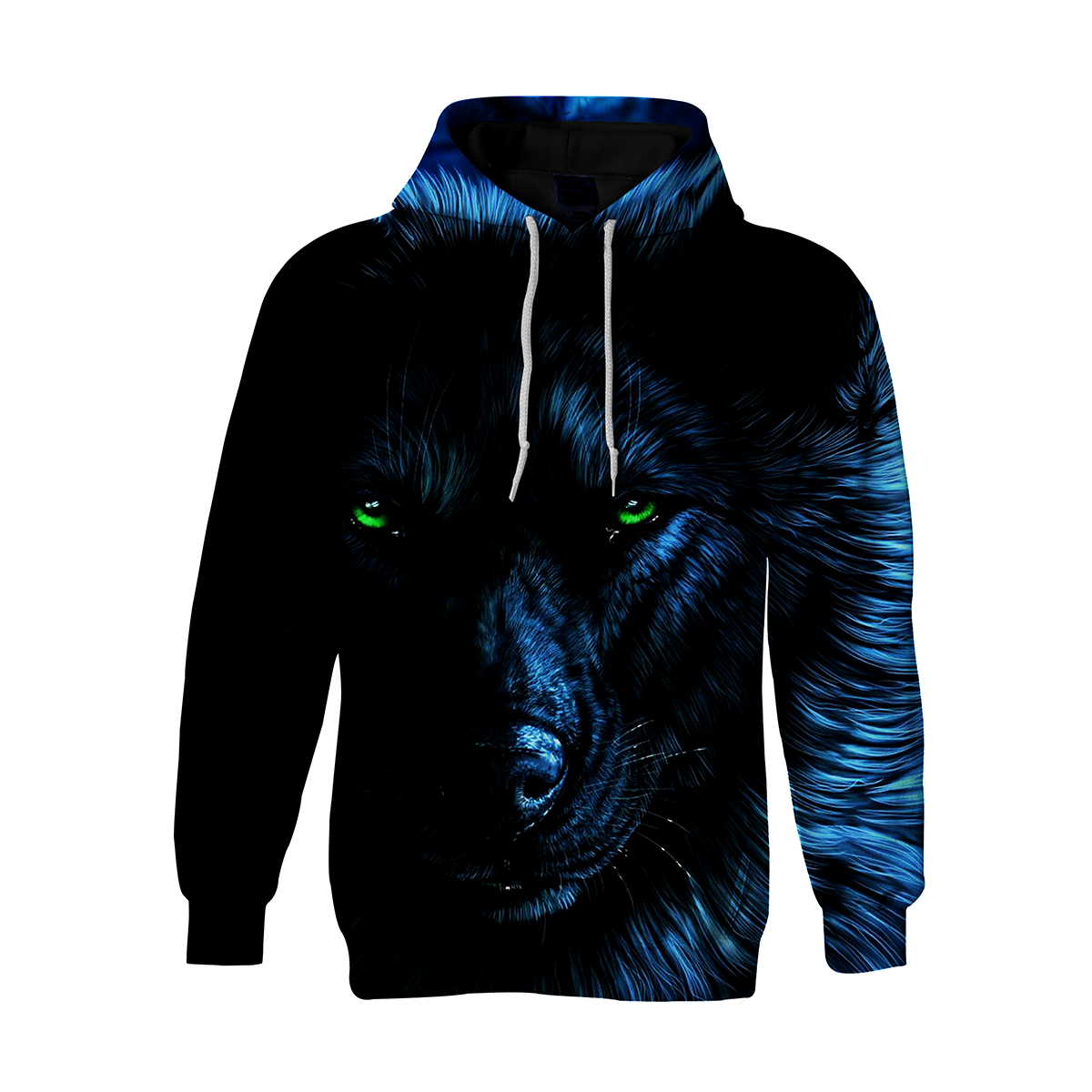 3D Oversize Wolf Printed Long Sleeve Leisure Pullover Hoodie 3D Print Full S-5XL