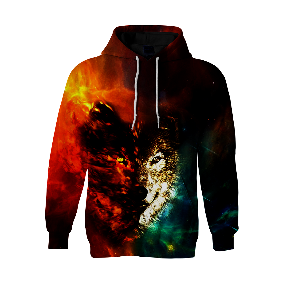 3D Wolf Long Sleeve Leisure Zip Up For Couple Pullover Hoodie 3D Print Full S-5XL