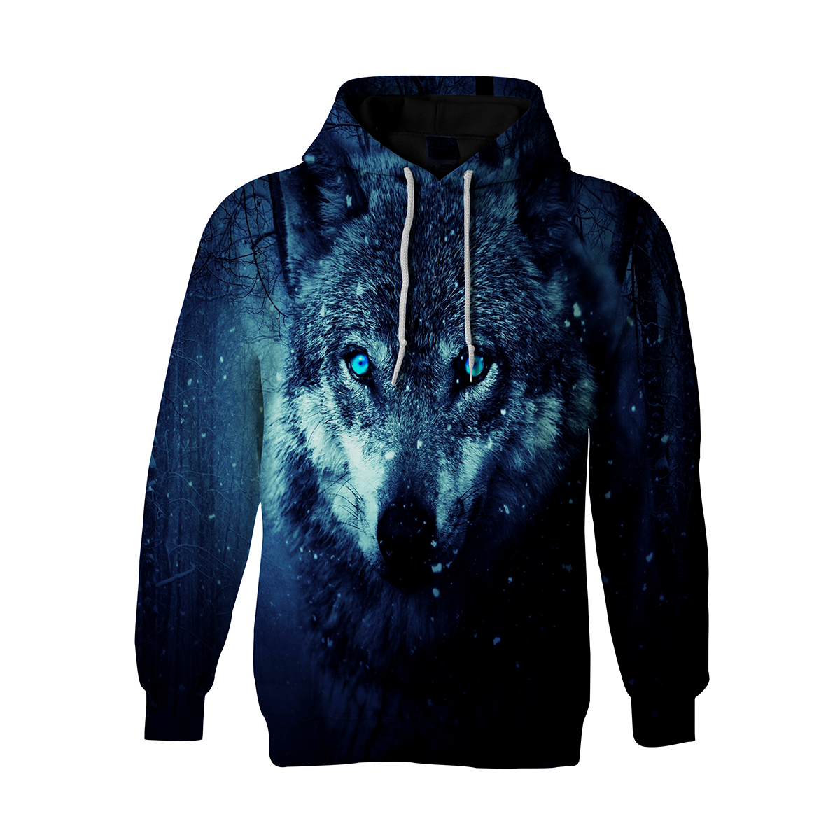 3D Wolf Printed Leisure Long Sleeve Loose Pullover Hoodie 3D Print Full S-5XL