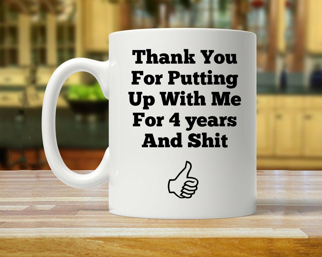 4 Year Anniversary Gift 4th Anniversary Gift For Men 4 Year Anniversary Mug White Ceramic 11-15oz Coffee Tea Cup