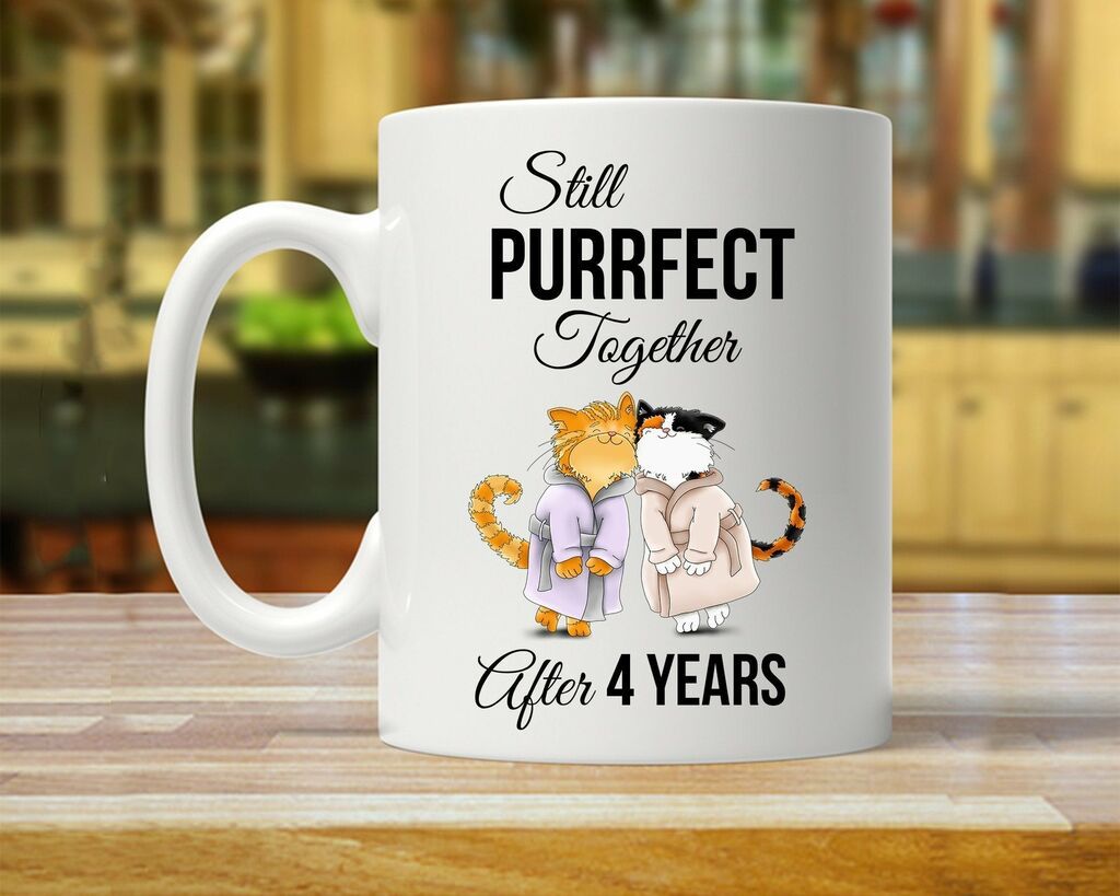 4 Year Anniversary Gift 4th Anniversary Gift For Men 4 Year Anniversary Mug White Ceramic 11-15oz Coffee Tea Cup