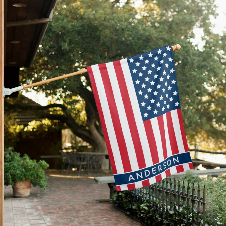 4th July Garden Flag, Independence Day Flag American Flag Red White Blue Custom Name Flag