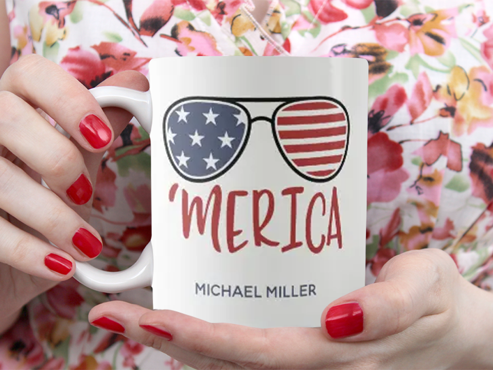 4th Of July Merica My Home Sweet Personalized Name Isabelle Mug White Ceramic 11-15oz Coffee Tea Cup