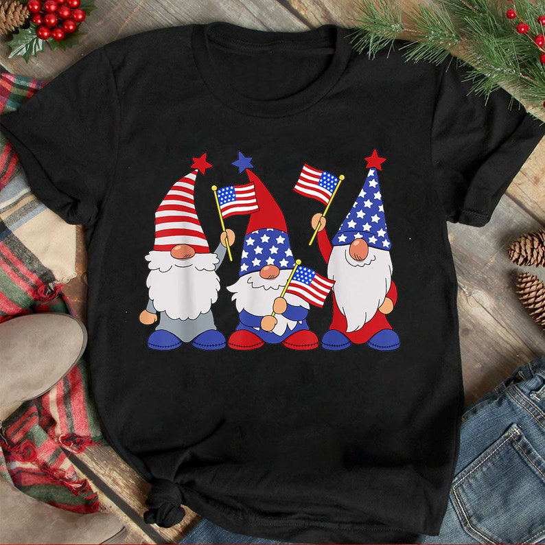 4th Of July Party 2022 Patriotic Gnomes Funny American Usa T-shirt Unisex S-6xl