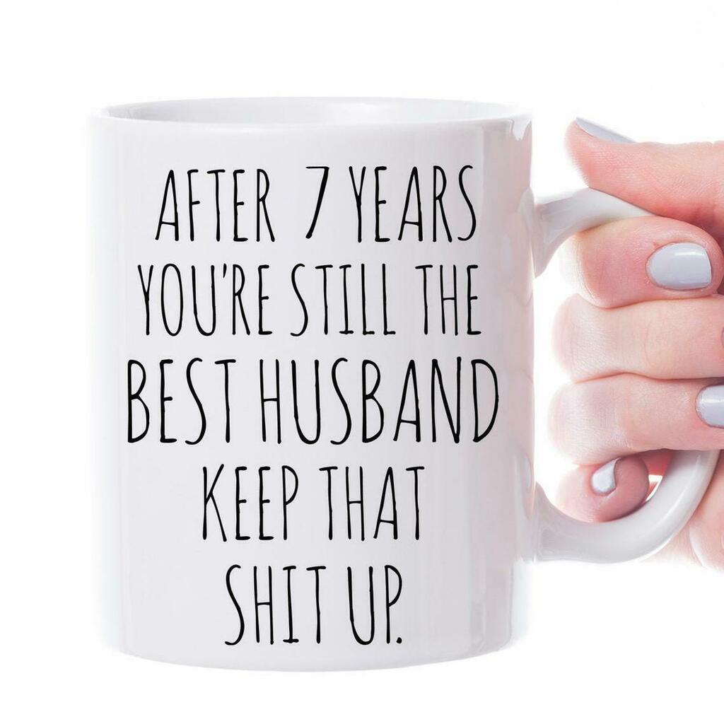 7th Anniversary 7th Anniversary Gift For Husband Seven Year Mug White Ceramic 11-15oz Coffee Tea Cup