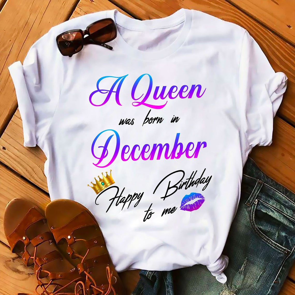 A queen was born in December Happy birthday to me Women T Shirt White