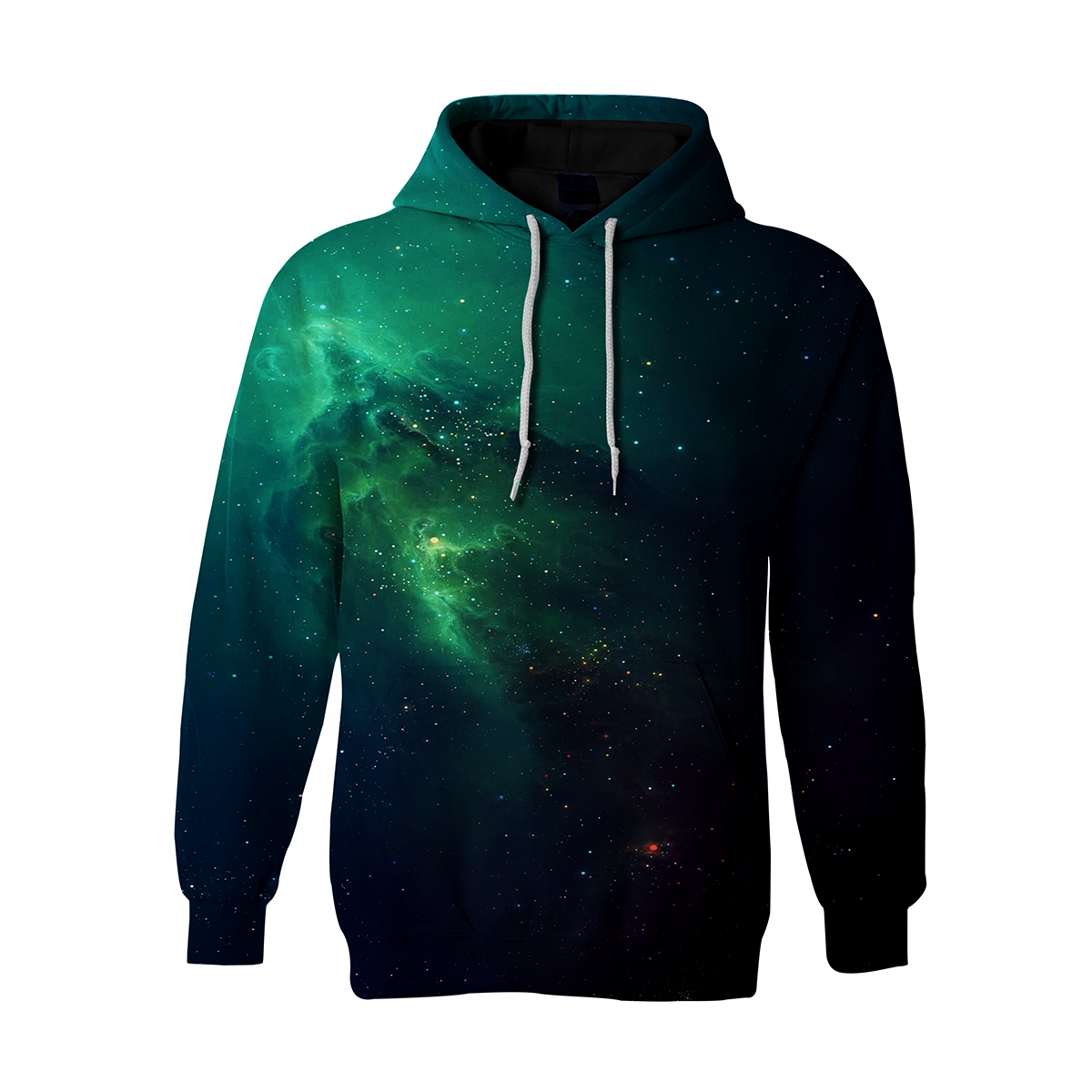 Acidic Realm Green Galaxy Nebula Outer Space Edm Rave Festival Pullover Hoodie 3D Print Full S-5XL