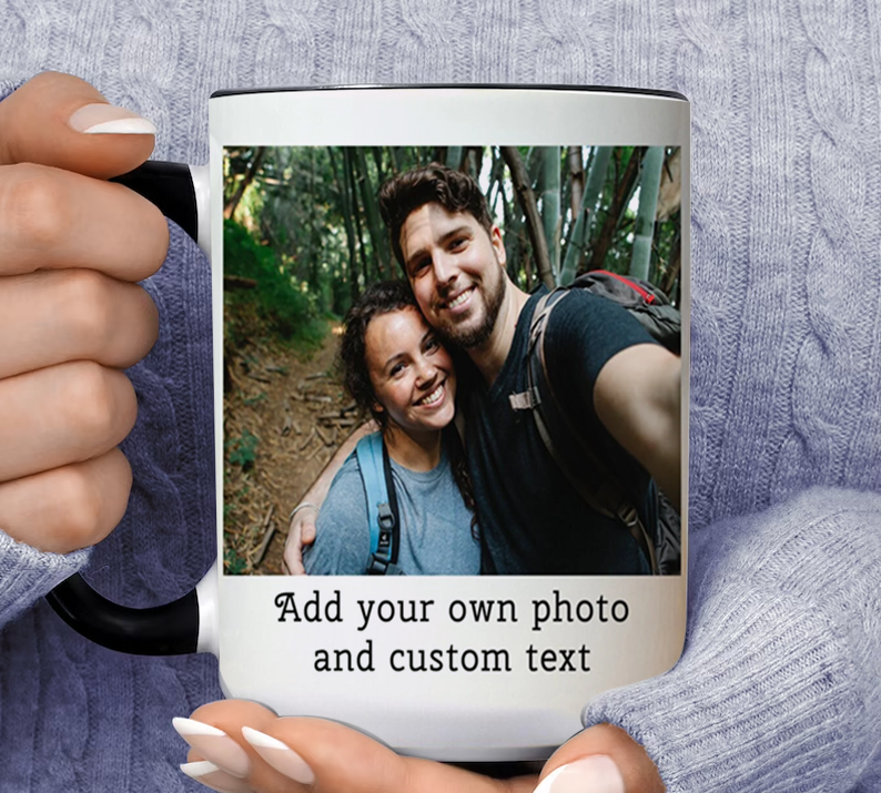 Add Unique Custom your text, Photo Personalized Inner Color Accent Mug 11oz Coffee Tea Cup