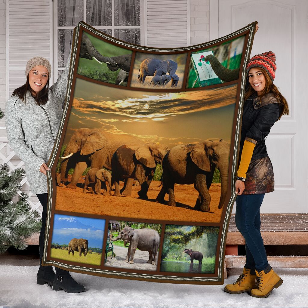 African Elephant Fleece Blanket Small Medium Large X-large