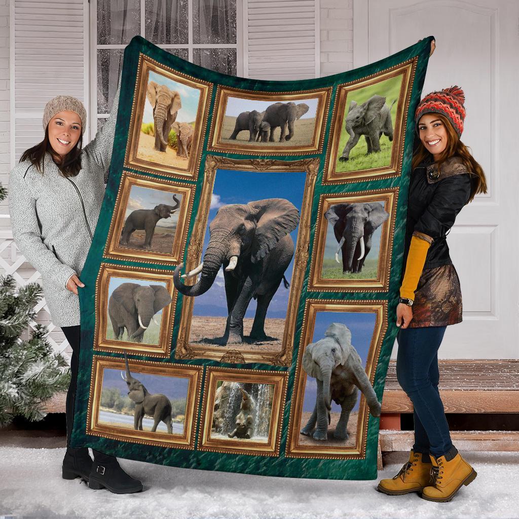 African Elephants 3D Animal Birthday Day Gift For Best Friends Fleece Blanket Small Medium Large X-large bf1711