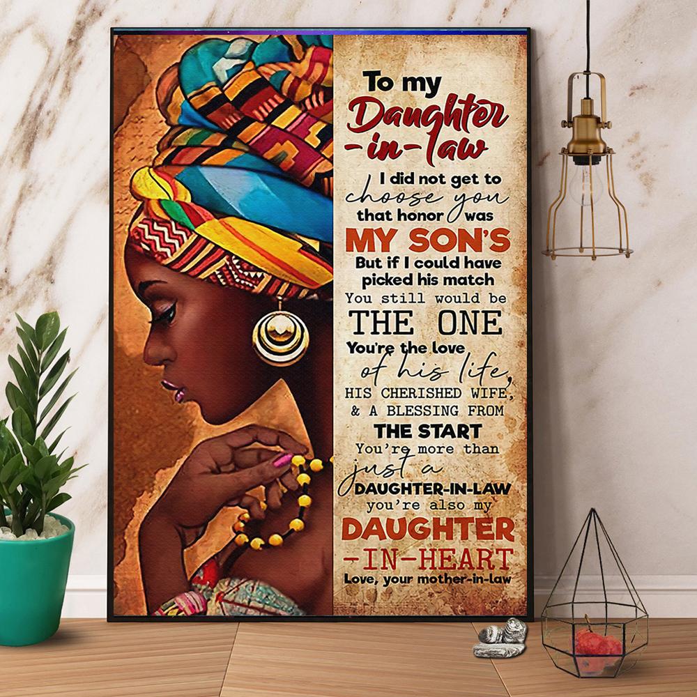 African Woman To My Daughter-In-Law You'Re The Love Of His Life Satin Poster Portrait No Frame