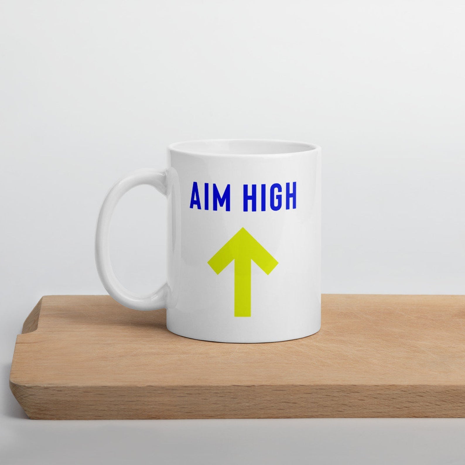 Aim High Inspirational Motivational Mug White Ceramic 11-15Oz Coffee Tea Cup